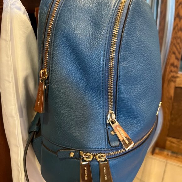 Michael Kors Rhea Backpack, Blue, EUC - Picture 3 of 9